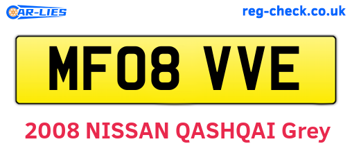 MF08VVE are the vehicle registration plates.