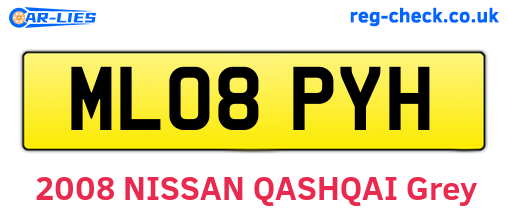 ML08PYH are the vehicle registration plates.