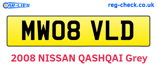 MW08VLD are the vehicle registration plates.