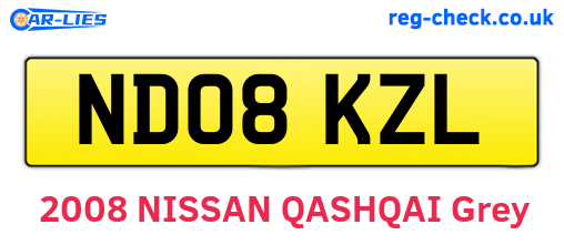 ND08KZL are the vehicle registration plates.