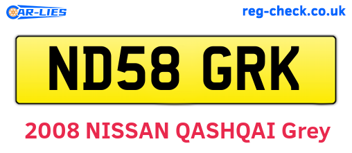ND58GRK are the vehicle registration plates.