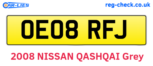 OE08RFJ are the vehicle registration plates.