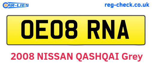 OE08RNA are the vehicle registration plates.