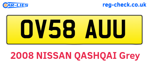 OV58AUU are the vehicle registration plates.