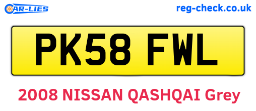 PK58FWL are the vehicle registration plates.