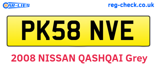 PK58NVE are the vehicle registration plates.