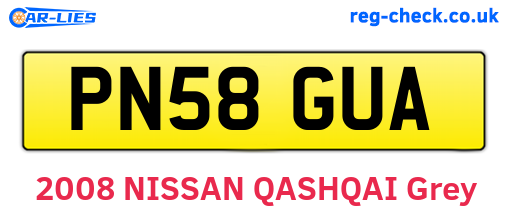 PN58GUA are the vehicle registration plates.