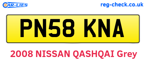 PN58KNA are the vehicle registration plates.
