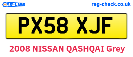 PX58XJF are the vehicle registration plates.