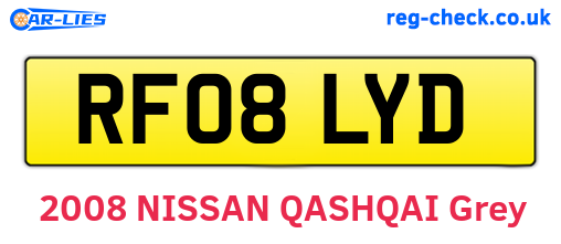 RF08LYD are the vehicle registration plates.