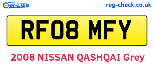 RF08MFY are the vehicle registration plates.