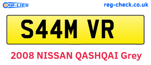 S44MVR are the vehicle registration plates.