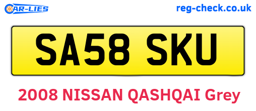 SA58SKU are the vehicle registration plates.