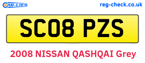 SC08PZS are the vehicle registration plates.