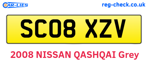SC08XZV are the vehicle registration plates.