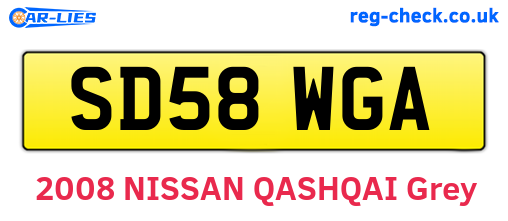 SD58WGA are the vehicle registration plates.