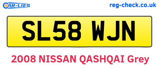 SL58WJN are the vehicle registration plates.