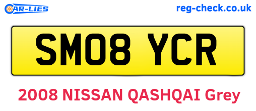 SM08YCR are the vehicle registration plates.