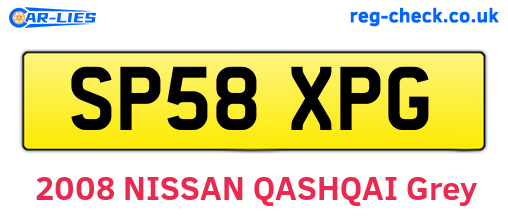 SP58XPG are the vehicle registration plates.