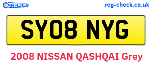 SY08NYG are the vehicle registration plates.