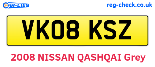 VK08KSZ are the vehicle registration plates.