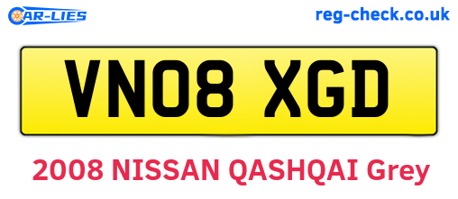 VN08XGD are the vehicle registration plates.