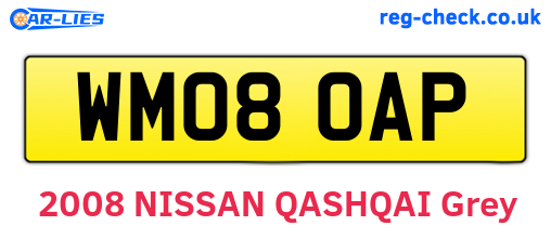 WM08OAP are the vehicle registration plates.