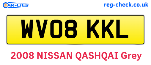 WV08KKL are the vehicle registration plates.