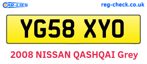 YG58XYO are the vehicle registration plates.