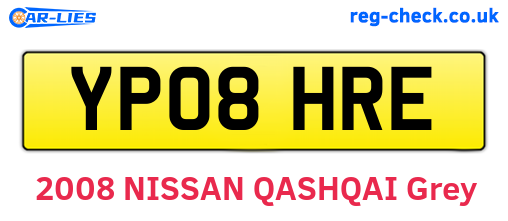 YP08HRE are the vehicle registration plates.