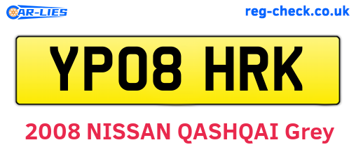 YP08HRK are the vehicle registration plates.