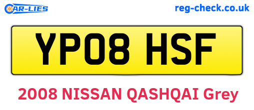 YP08HSF are the vehicle registration plates.