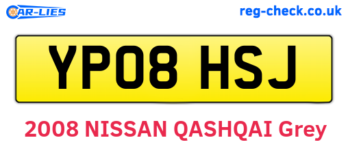 YP08HSJ are the vehicle registration plates.