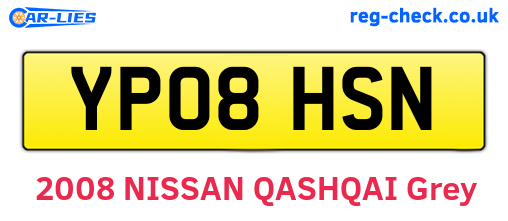 YP08HSN are the vehicle registration plates.