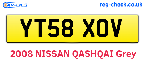 YT58XOV are the vehicle registration plates.