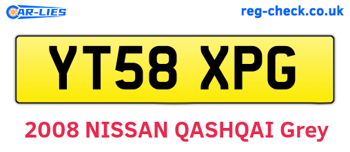 YT58XPG are the vehicle registration plates.
