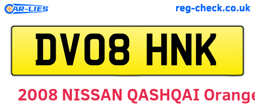 DV08HNK are the vehicle registration plates.
