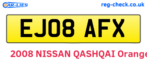 EJ08AFX are the vehicle registration plates.