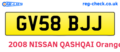GV58BJJ are the vehicle registration plates.