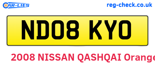 ND08KYO are the vehicle registration plates.