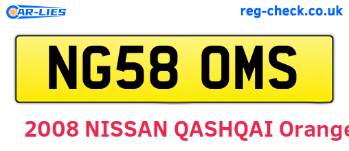 NG58OMS are the vehicle registration plates.