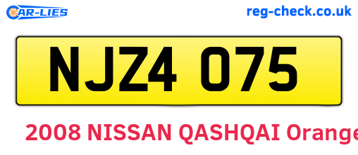 NJZ4075 are the vehicle registration plates.