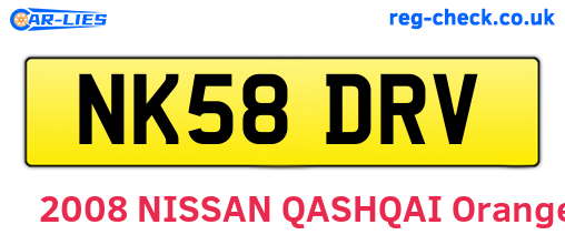 NK58DRV are the vehicle registration plates.