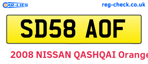 SD58AOF are the vehicle registration plates.