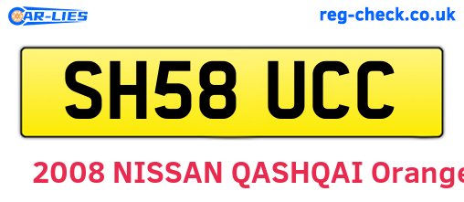 SH58UCC are the vehicle registration plates.