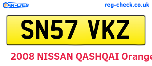SN57VKZ are the vehicle registration plates.