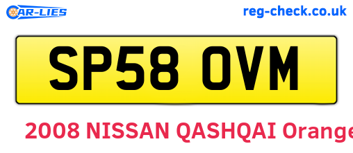 SP58OVM are the vehicle registration plates.