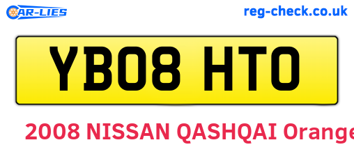 YB08HTO are the vehicle registration plates.