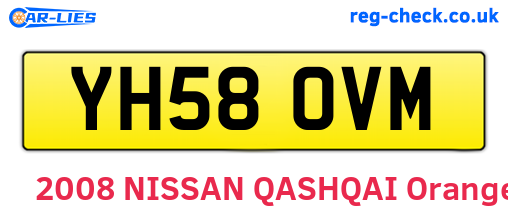 YH58OVM are the vehicle registration plates.