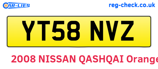 YT58NVZ are the vehicle registration plates.